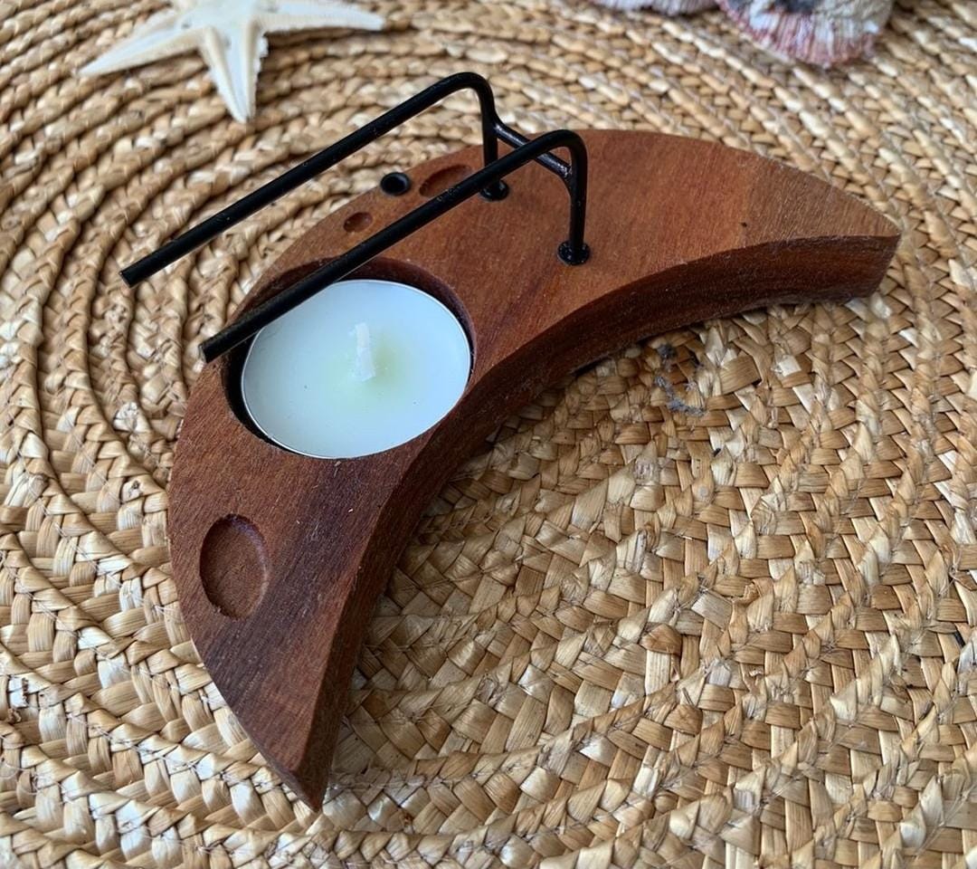 Incensário Versátil para Palo Santo e Varetas de Incenso - Meia Lua