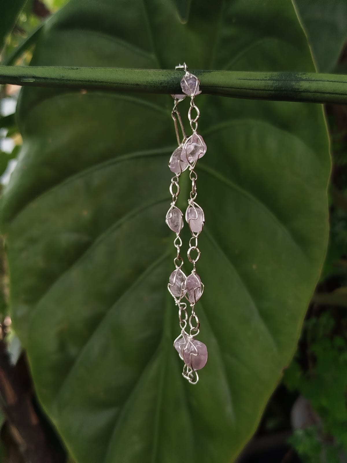 Pulseira com Pedras de Ametista