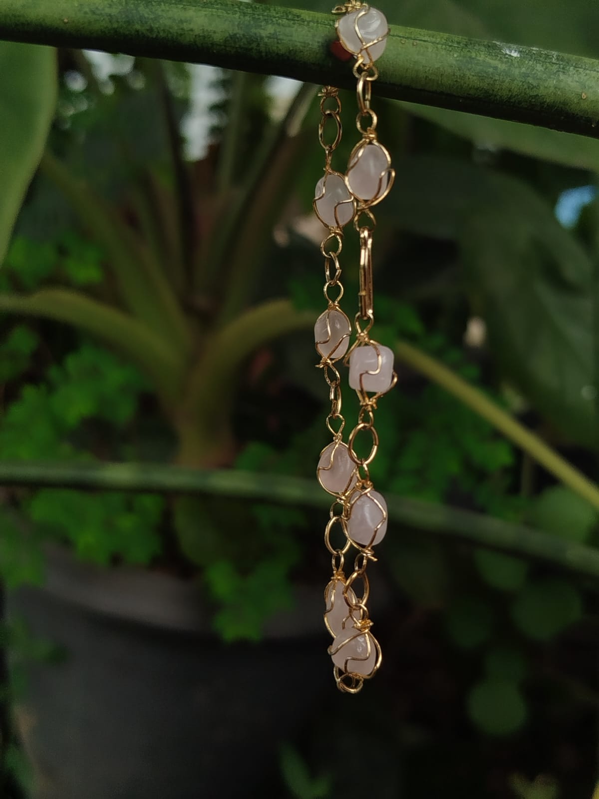Pulseira de Quartzo Rosa
