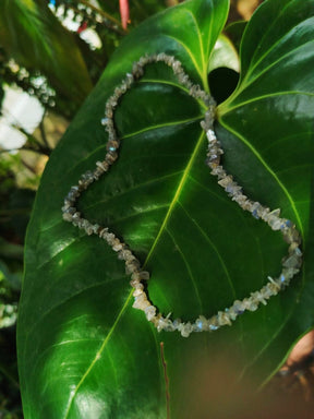 Choker de Labratorita - Folheado a prata