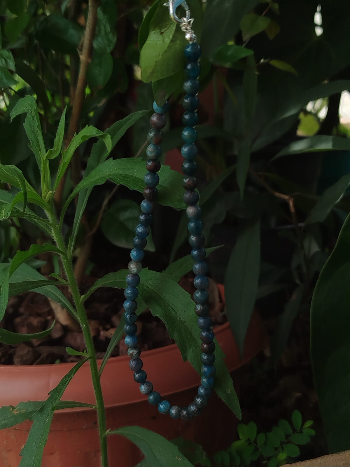 choker de Apatita - Folheado a prata