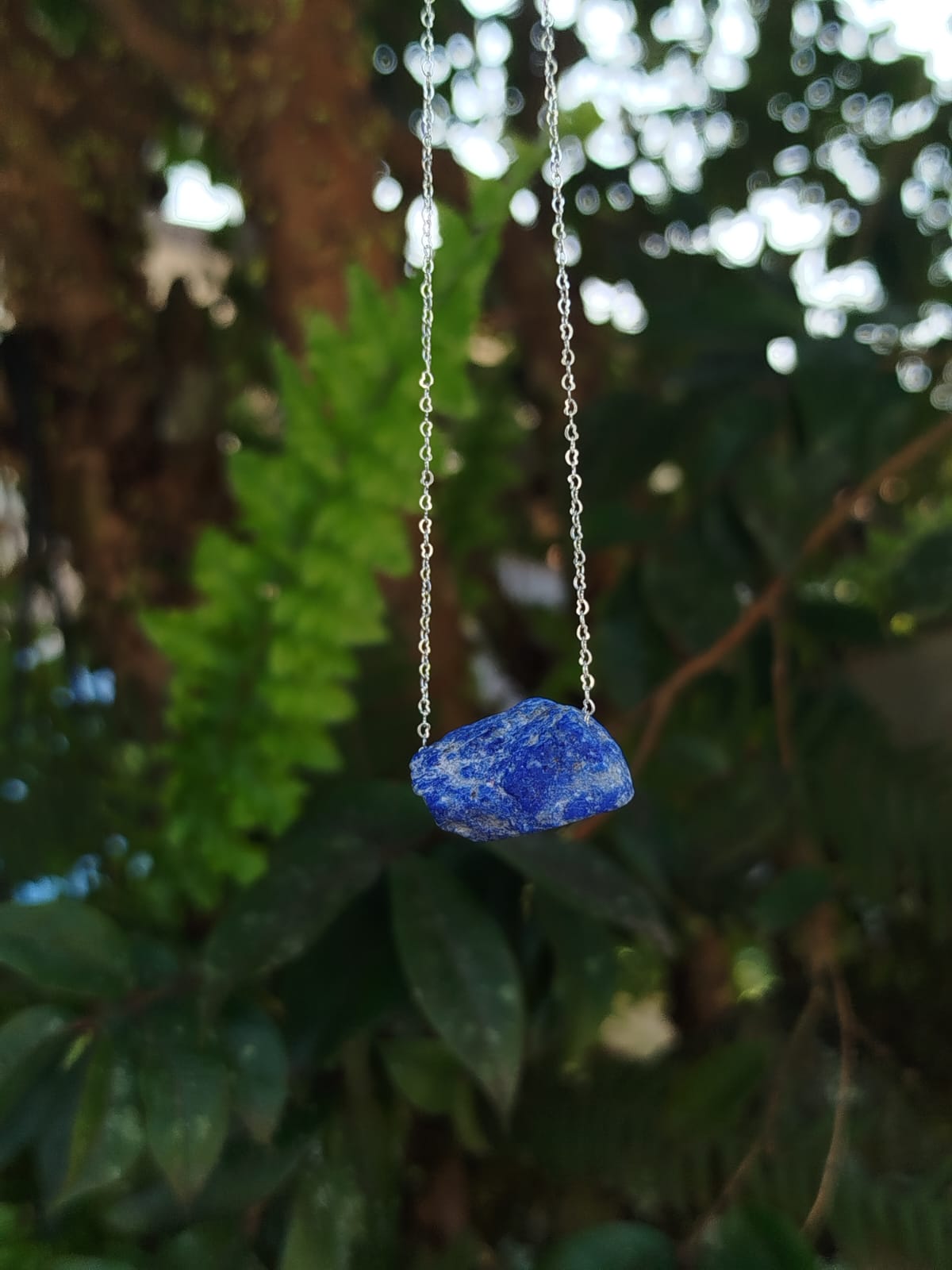 Colar de Quartzo Azul -  Folheado a prata