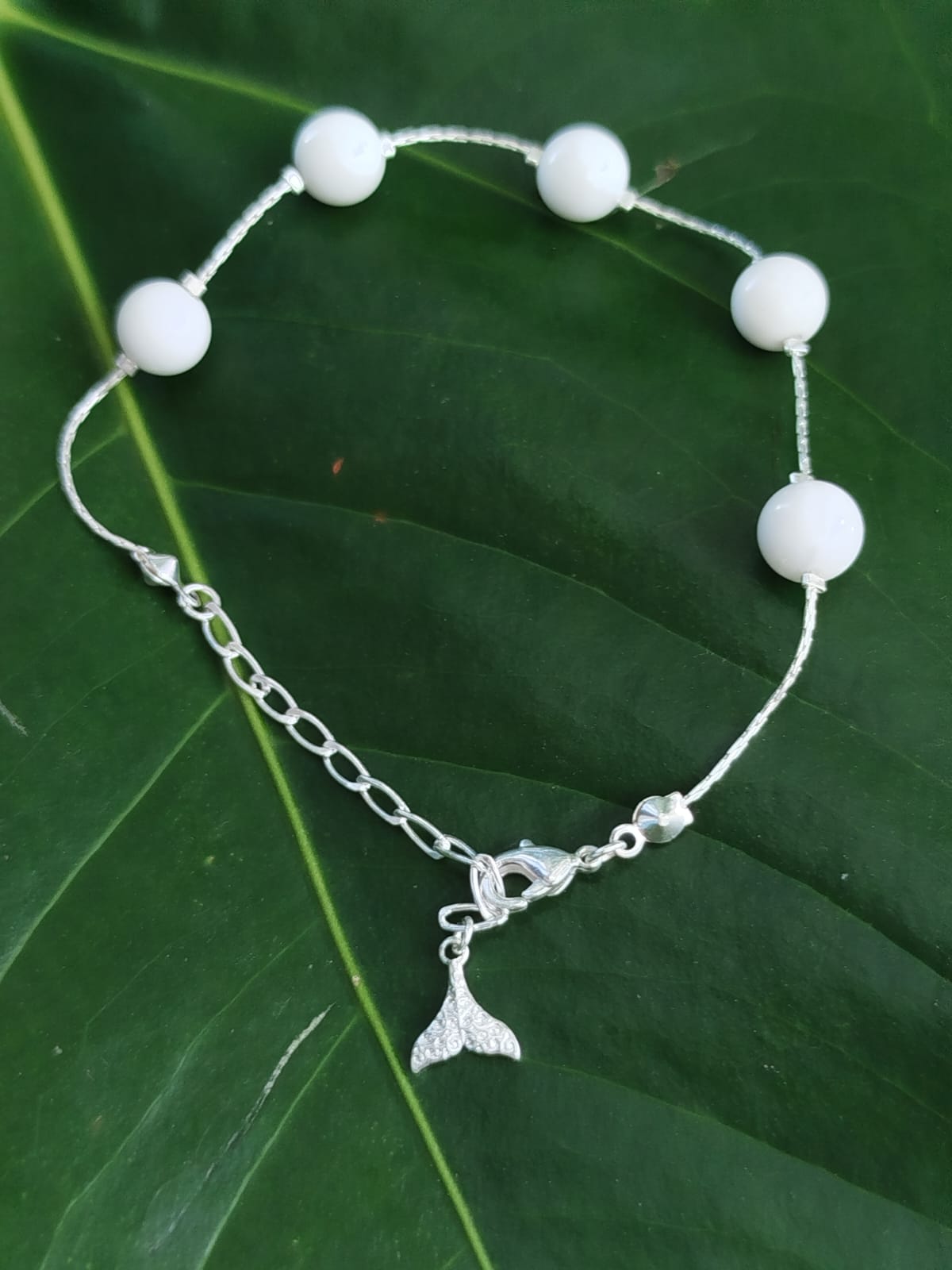 Pulseira com Pingente de Rabo de Sereia Folheado a Prata