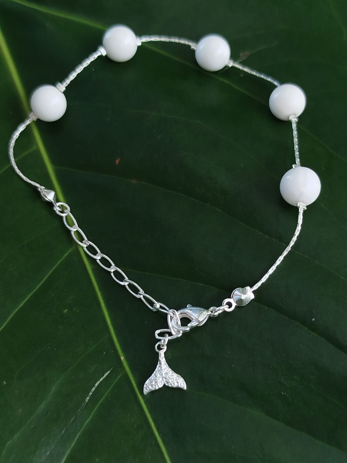 Pulseira com Pingente de Rabo de Sereia Folheado a Prata