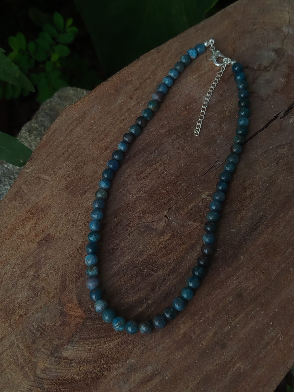 choker de Apatita - Folheado a prata