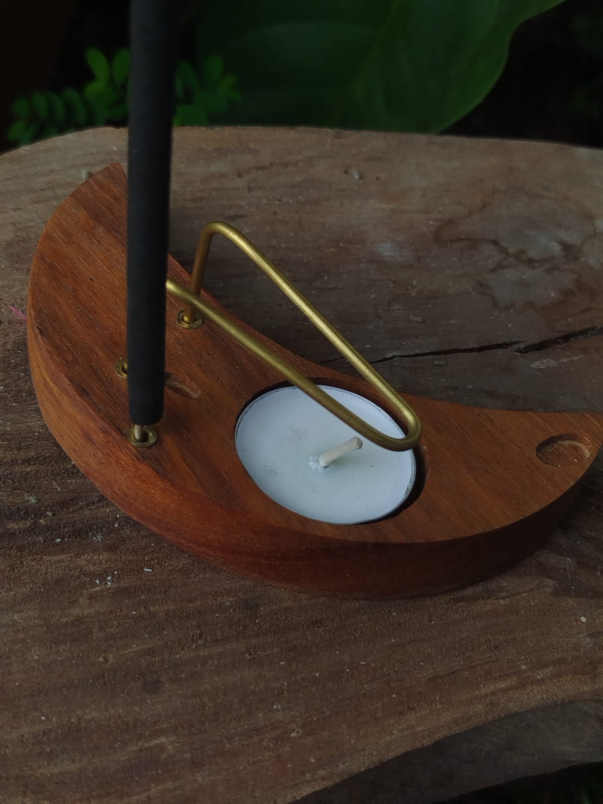 Incensário Versátil para Palo Santo e Varetas de Incenso - Meia Lua